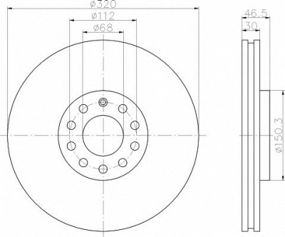 HELLA PAGID 8dd355107631 -  Тормозной диск